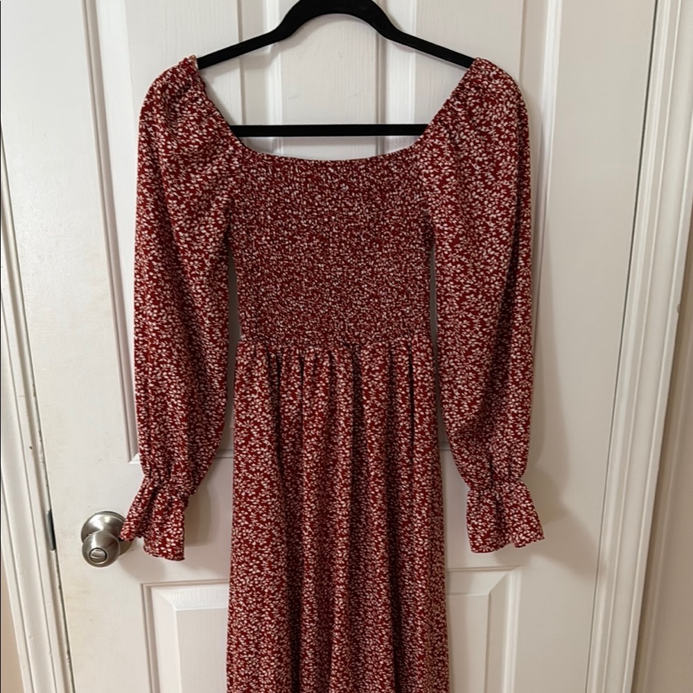 Floral Red Dress